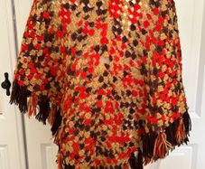 Vintage woollen shawl, Autumnal colours