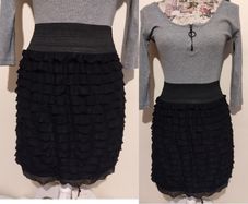 Black Ruffle Skirt, New