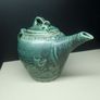Rare Handmade Green Glazed Teapot Ireland Image 2