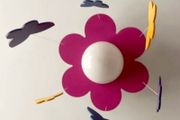 Flower Lampshade with butterfly mobile for Girl's room