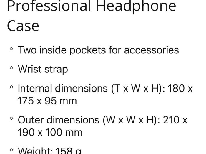 Headphone Case Professional Headphone Case Two inside pockets brand new
