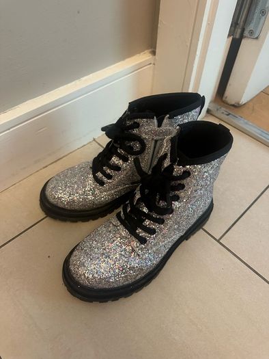 Next Girls Sparkle Silver Boots