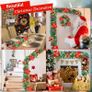 Pre-Lit Artificial Christmas Garland, Green, Warm Lights, Decorated with Red Flowers, Balls, Berries, Snowy Pine for Home Stairs Fireplace Front, Christmas Decorations, 9 Ft Image 4