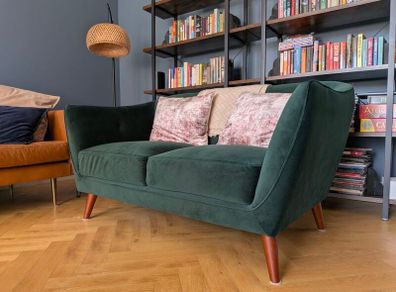 EZ Living Farrow Green Velvet 2 Seater