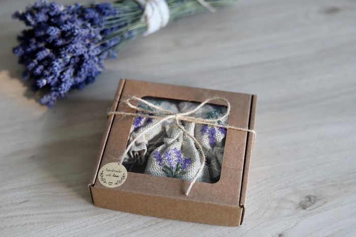 Hand Embroidered Lavender Sachets - Set of 3