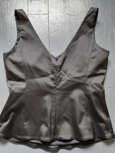 Oasis black beaded satin top 10