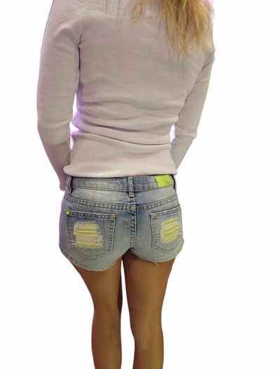 Women's blue neon yellow Shorts XS-34