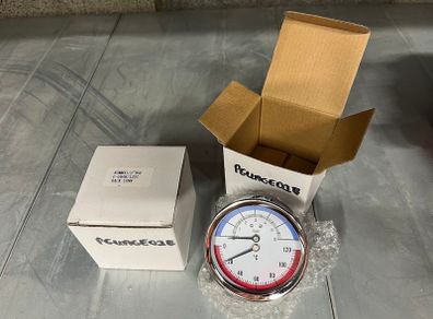 x2 Temperature/pressure gauges 80mm 1/2" BSP