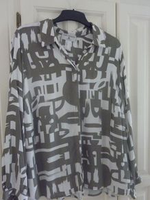 Ladies Shirt Grey & White New