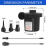Electric Pump for Inflatables with 3 Nozzles, AC 240V/DC 12V 50W High Power Electric Air Pump for Air Bed Mattress Inflatables Paddling Pool Beach Toys, Fill Inflator Deflator Image 2