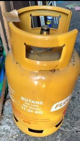 3/4 full butane gas cylinder