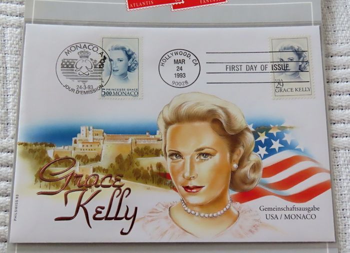 Princess Grace Kelly First day cover | Rare USA Monaco Joint stamp issue 1993