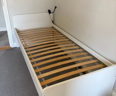 Bed frame with slatted bed base, white, 90x200 cm