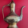 Two 2 Brass Lidded Teapots or Genie Oil Lamp Pitcher Etched Ornate Z Y India Image 3