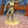 Very Old Bronze or Brass Cleopatra Dancing Figurine on a Marble Base Image 9