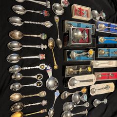 Decorative collection of teaspoons