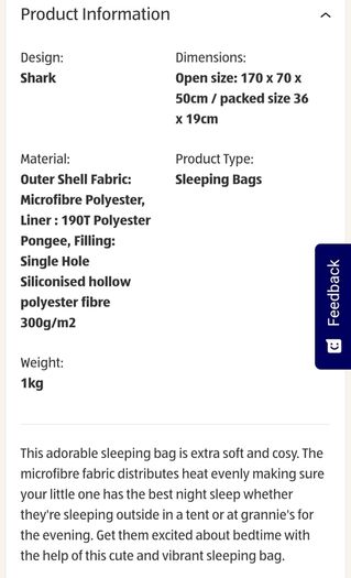 Shark sleeping bag