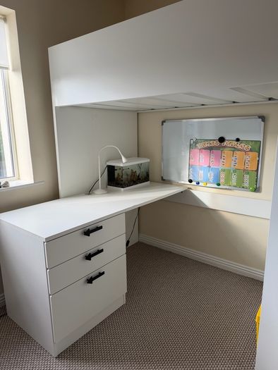 Kids High Sleeper Bed with Desk & Storage