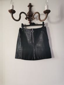 Girls black leather skirt