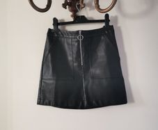 Girls black leather skirt