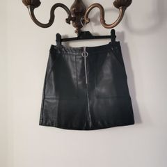 Girls black leather skirt
