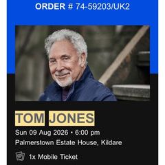 Tom Jones Ticket for Sunday - Palmerstown House