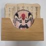 Vintage Chinese Opera Mask Bamboo Coasters Set of 6 with matching wood holder Image 6