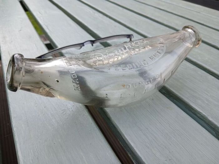 Vintage baby bottle feeder