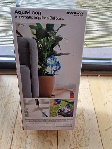 InnovaGoods Aqua Loon Glass Watering Globes Set of 2 Brand New