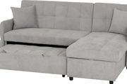 Silver Fabric Corner Sofa Bed