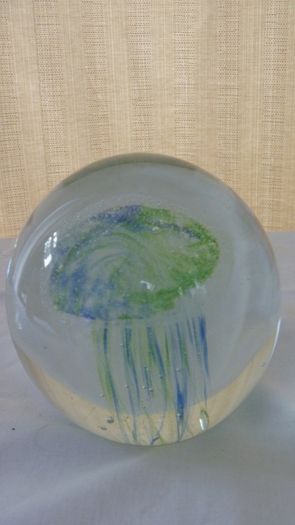 Glass Jellyfish Paperweight
