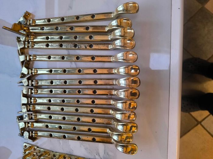 Brass window restrainer