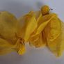 Yellow Raffia Stud Chiffon Petal Tassel Earrings Image 7