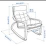 IKEA POANG Rocking Chair Birch Wood, Custom Green Upholstery Image 2