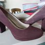 Ladies aubergine court shoes Image 2