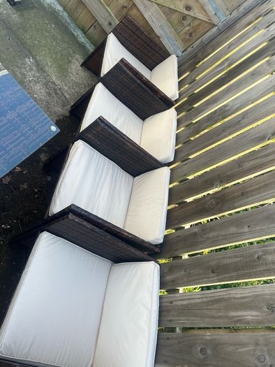 4 Seater Brown Rattan Cube Garden