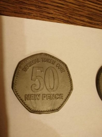 Decimal Token Coins 50 pence & 10 pence
