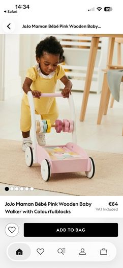 Wooden baby walker