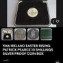 Uncirculated 1966 Padraig Pearse 10 Shillings Irish .833 Silver Coin Original box Image 8