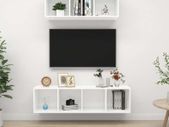 2 Piece TV Cabinet Set White Chipboard