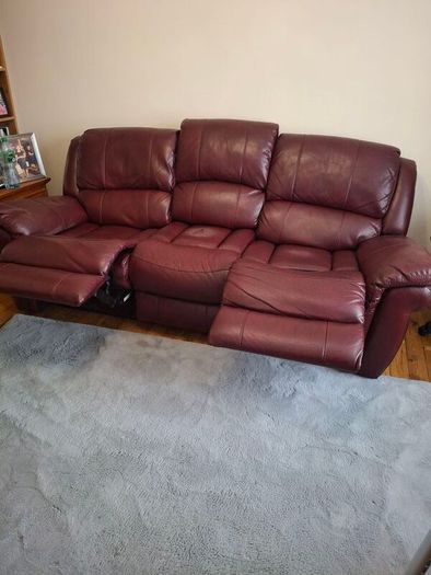 3 Seater recliner leather sofa