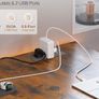 Corner Desk with Drawers, L Shaped Computer Desk 140x80cm with USB Charging Port & Power Outlet Image 3