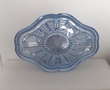 TRAY - Art Deco - Blue Glass