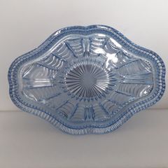 TRAY - Art Deco - Blue Glass