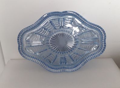 TRAY - Art Deco - Blue Glass