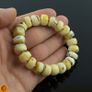 Rare White Baltic Amber Beaded Bracelet with 3mm Gold Plated Spacers for Men Women Unisex Unique Amber Bracelet for Adult Image 3