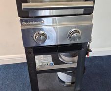 GoodHome 2-Burner Gas BBQ with Trolley And and Gas bottle