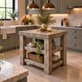 Aged Driftwood Style Compact Kitchen Island Image 2