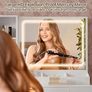 Dressing Table with Mirror and Stool: Vanity Desk with Mirror and Drawers, Open Shelves, White Vanity Dressing Table for Bedroom with Led Light Image 4