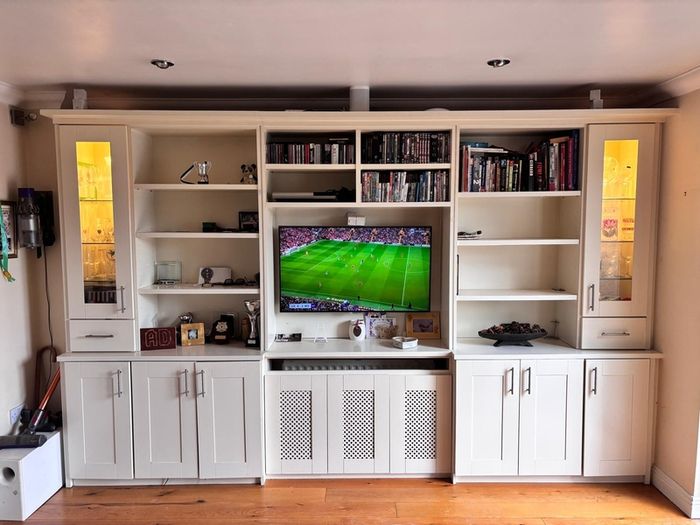 Cream Built in Wall TV Unit